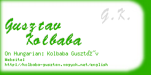 gusztav kolbaba business card